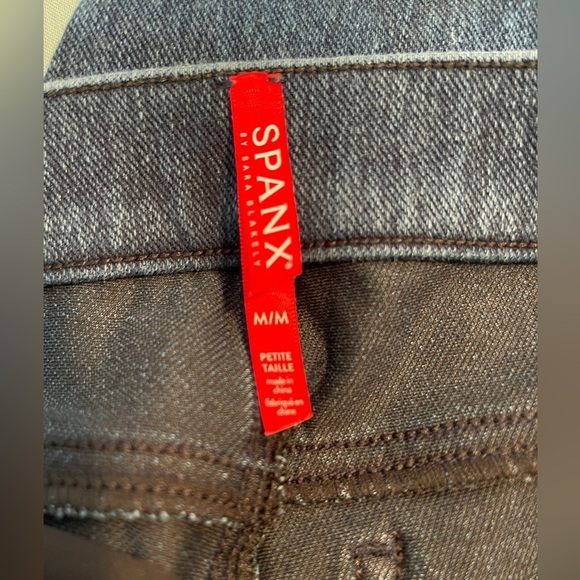 SPANX Jeanish Ankle Denim Leggings Jeggings Pockets  Blue size medium - Picture 4 of 5